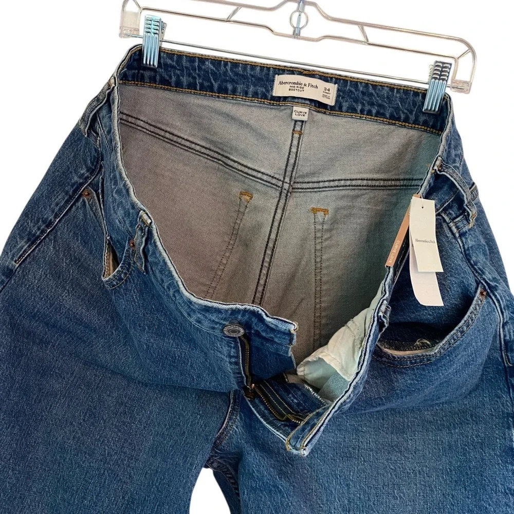 Abercrombie Fitch Curve Love Mid Rise Bootcut Jeans Women 34x30 Fit 36 Short NEW - Picture 5 of 14